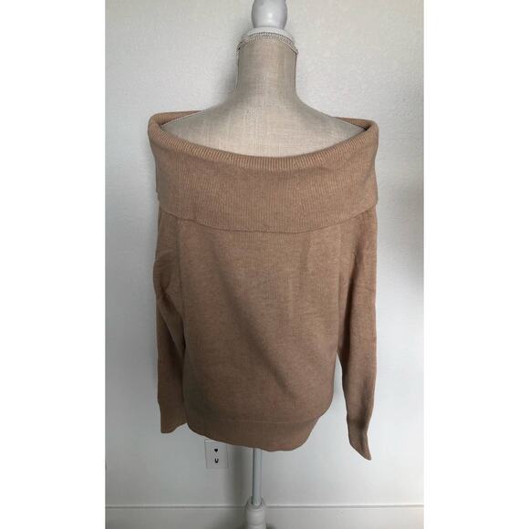 Paige Izabella Camel Colored Off The Shoulder Sweater - L - Picture 2 of 7